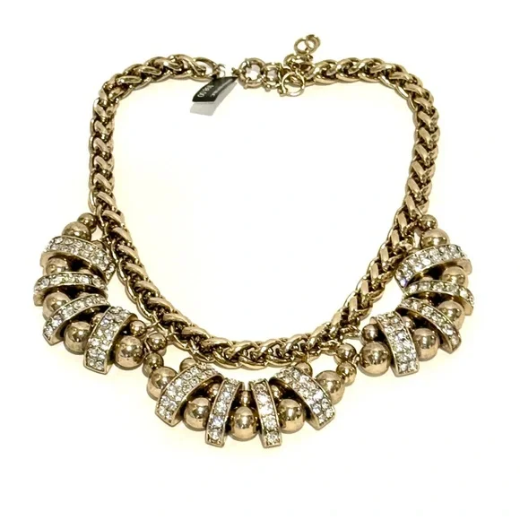 BANANA REPUBLIC | NWT | Sparkling Gold & Crystal Statement Necklace | $98 - Picture 2 of 7